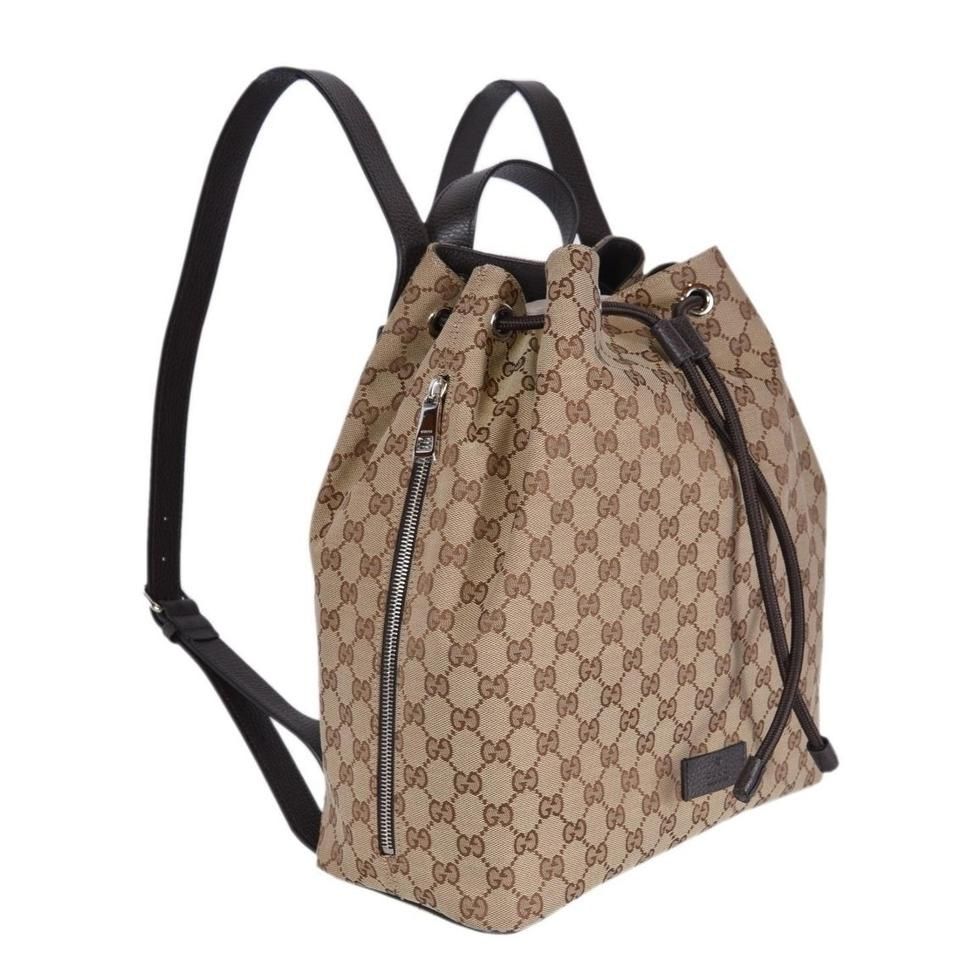 gucci monogram drawstring backpack