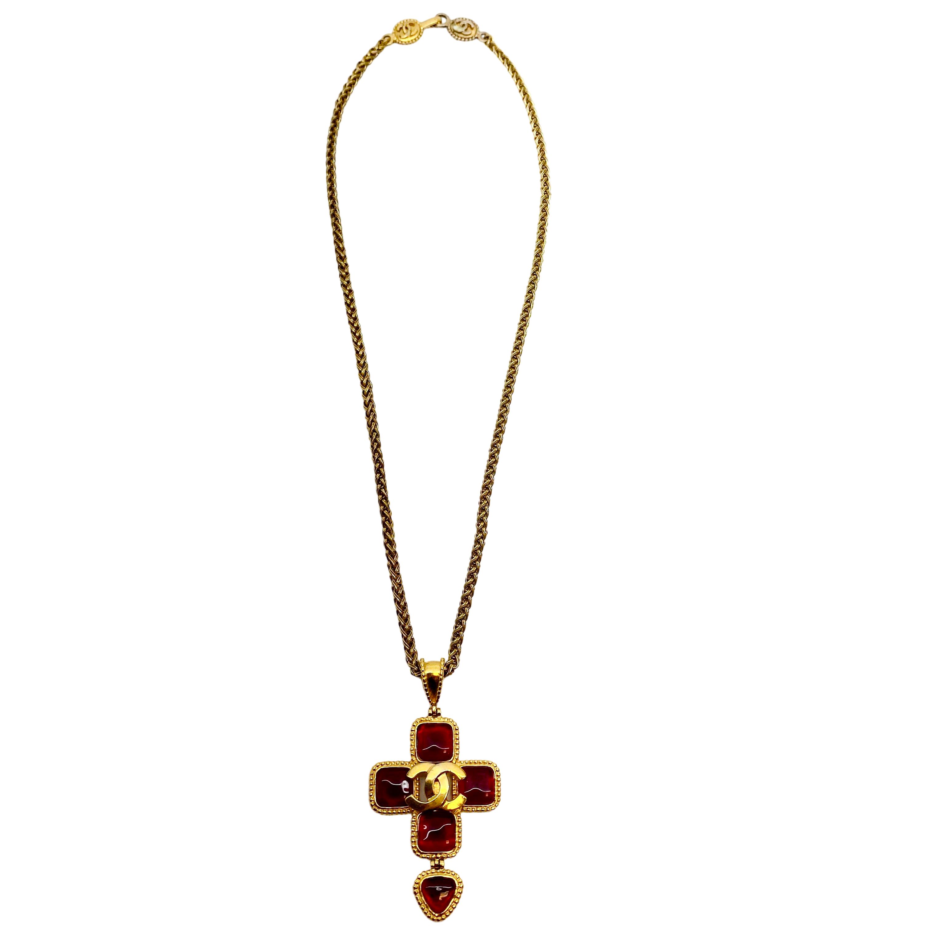chanel cross necklace