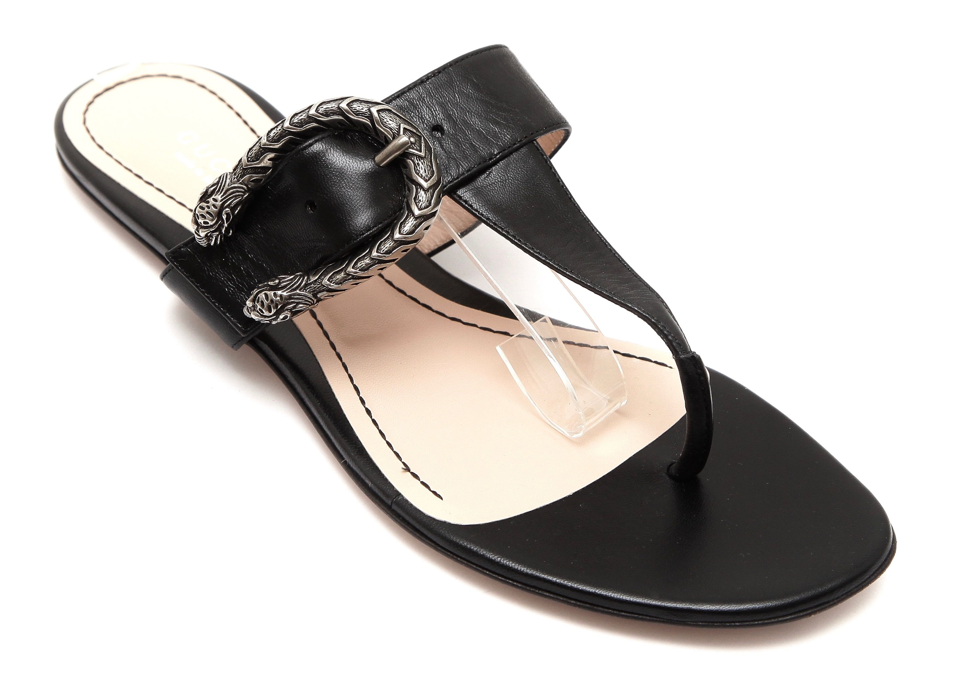 gucci black leather sandals