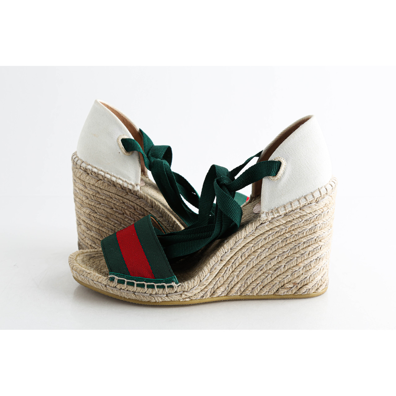 Gucci Lilibeth Grg Anklewrap Wedge Espadrille Leprix