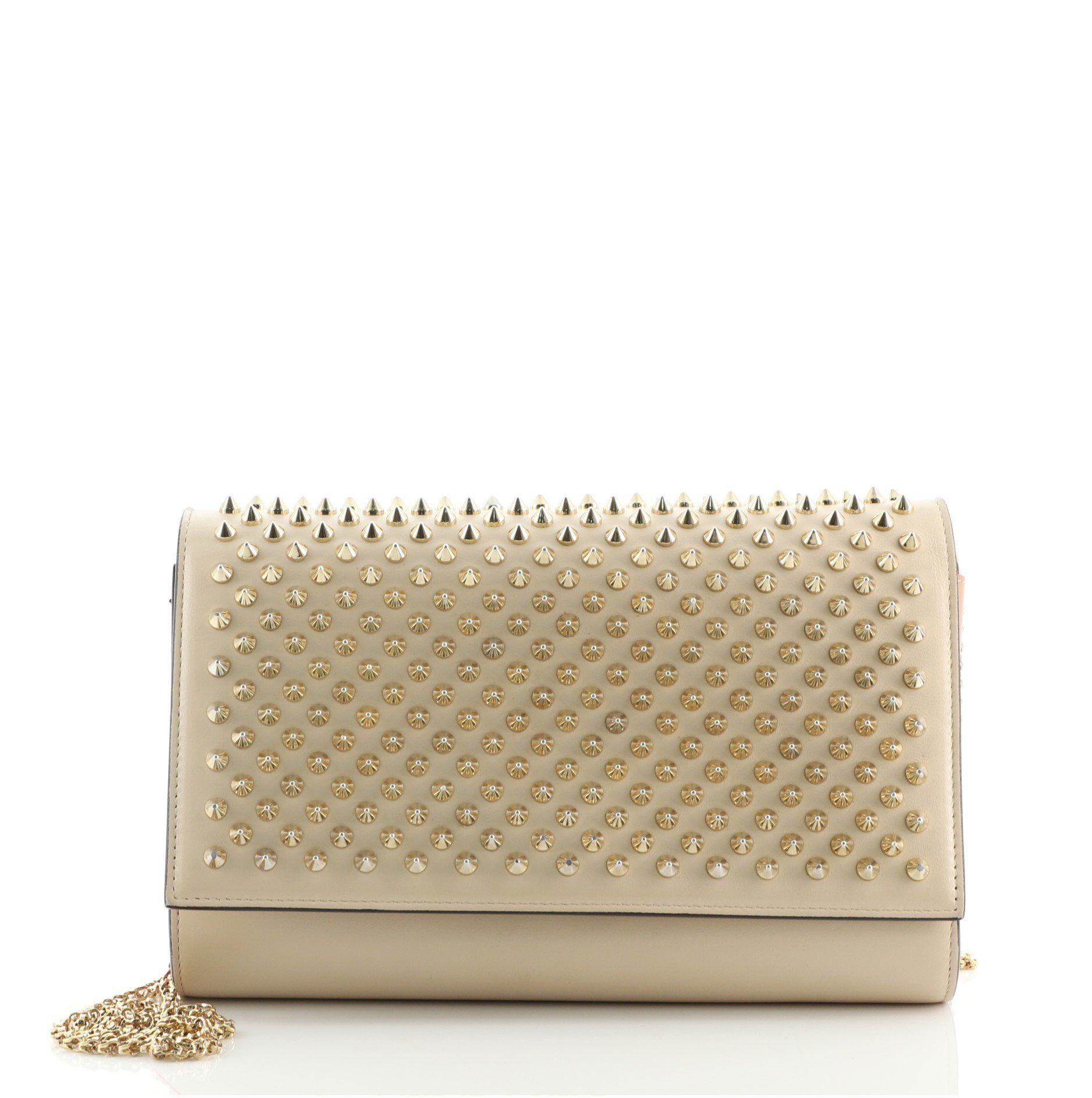 paloma spiked leather clutch