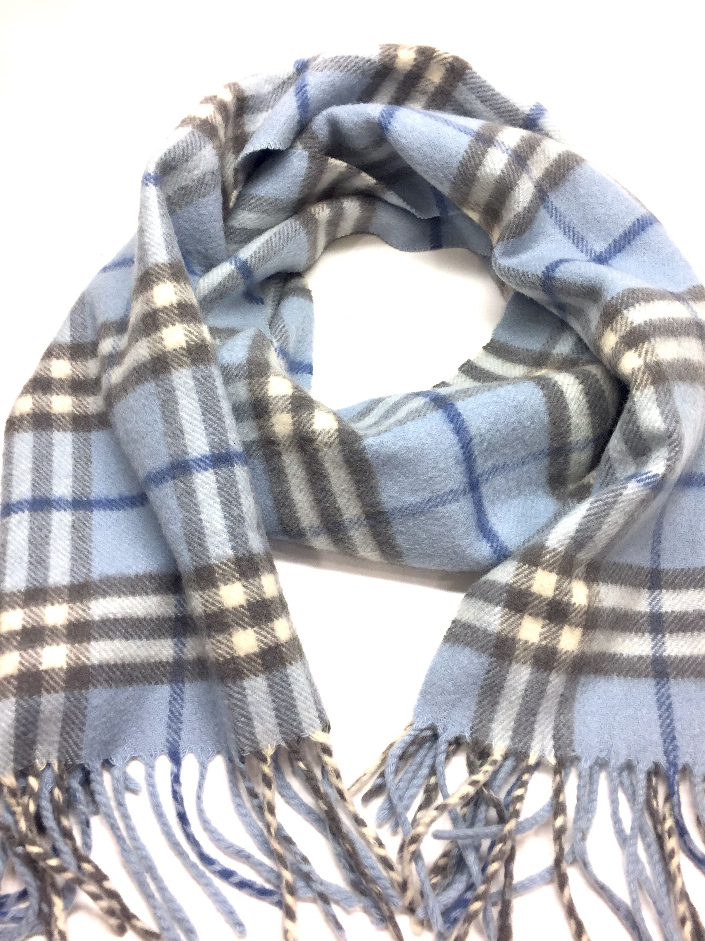 burberry blue scarf cashmere