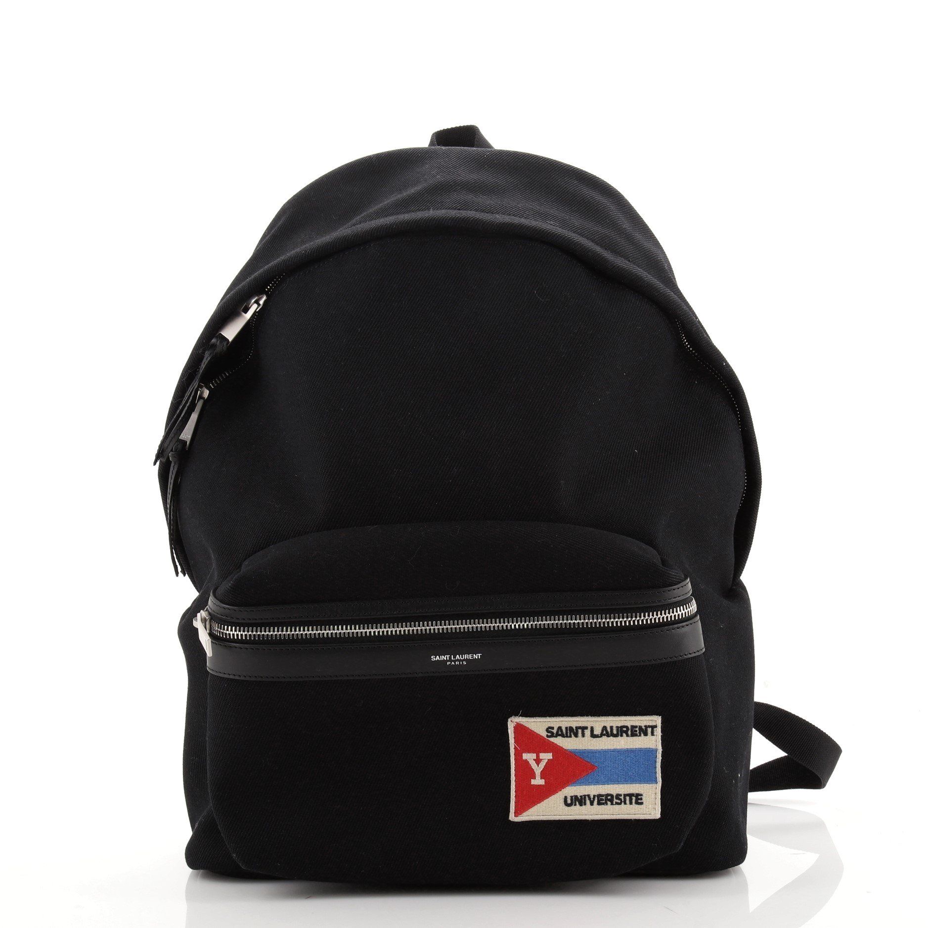 saint laurent patch backpack