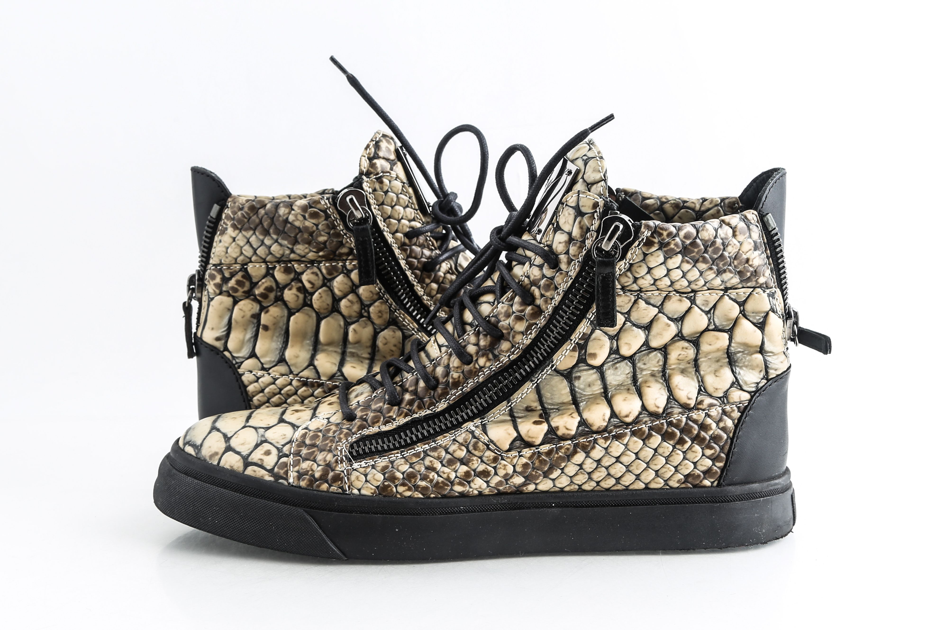 high top snakeskin shoes