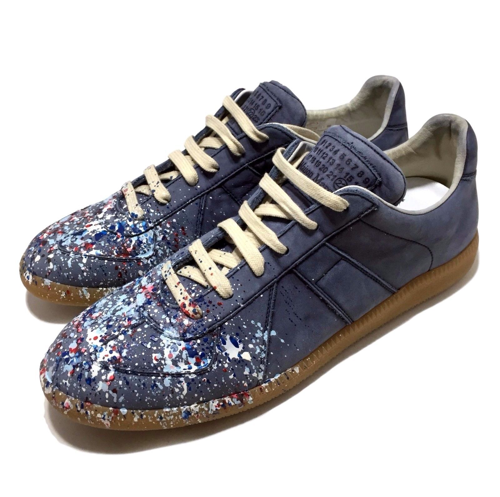 maison margiela blue paint splatter