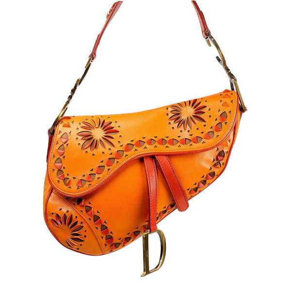 Christian Dior Limited Edition Orange Red Saddle Bag Leprix
