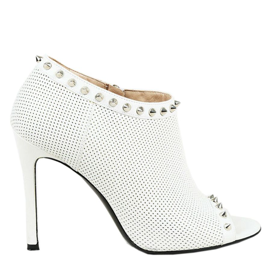 studded open toe booties