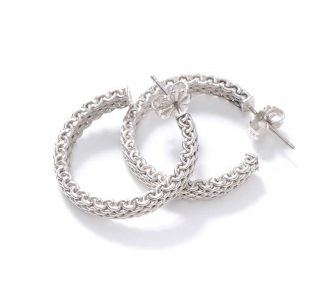 Tiffany \u0026 Co. Sterling Silver Hoop Mesh 