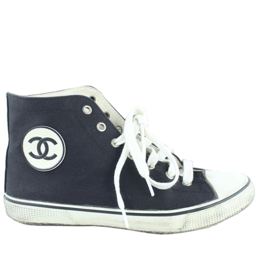 Chanel Ultra Rare Cc Logo High Top Old School Sneakers 232513 Leprix