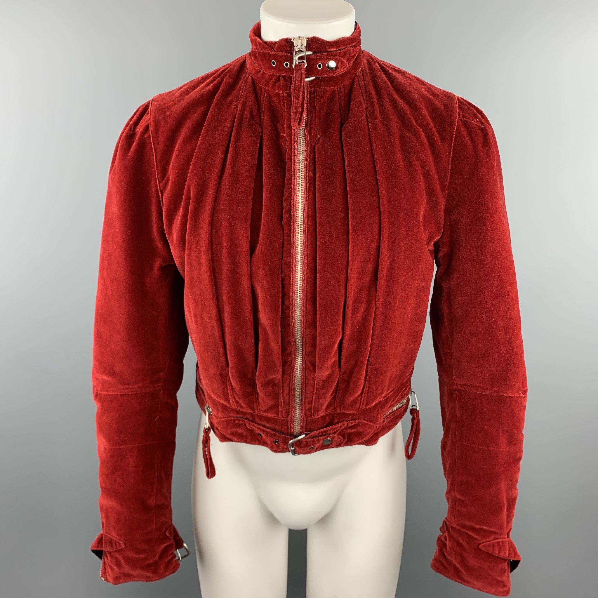 red velvet jean jacket