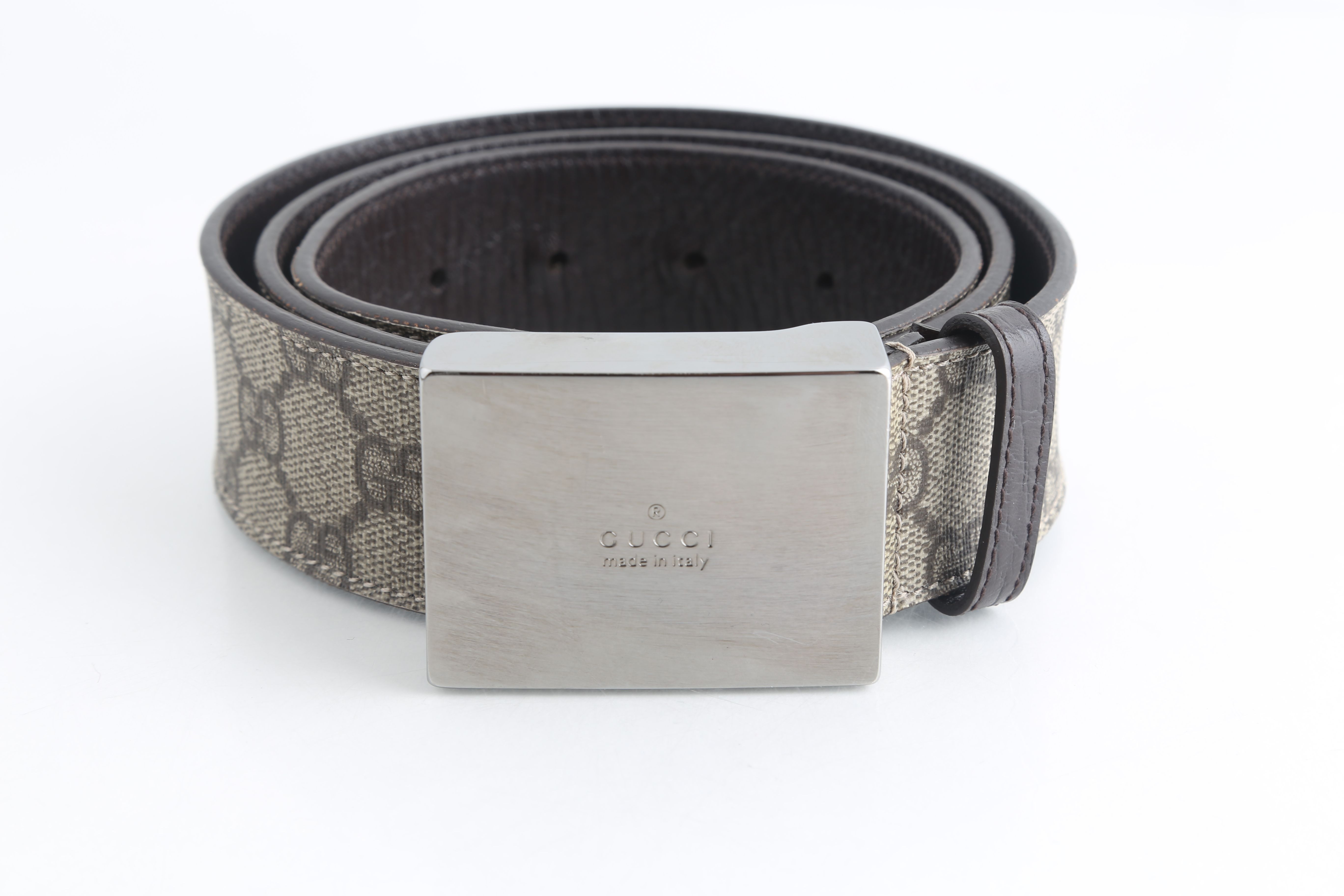 Gucci Belt with Engraved Gucci Plaque 