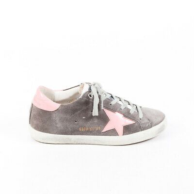Golden Goose Sneakers Superstar Gray Suede Pink Low Top SZ 37 | LePrix