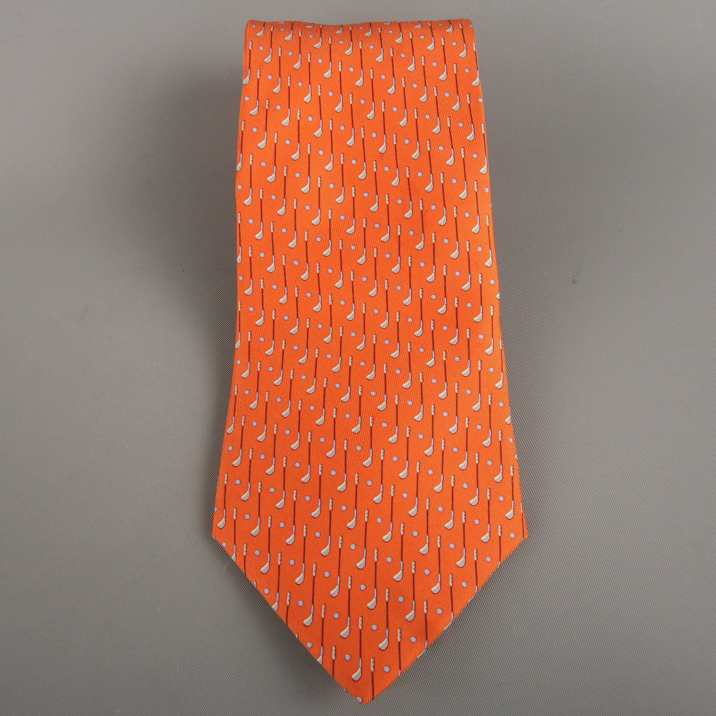 orange ferragamo tie