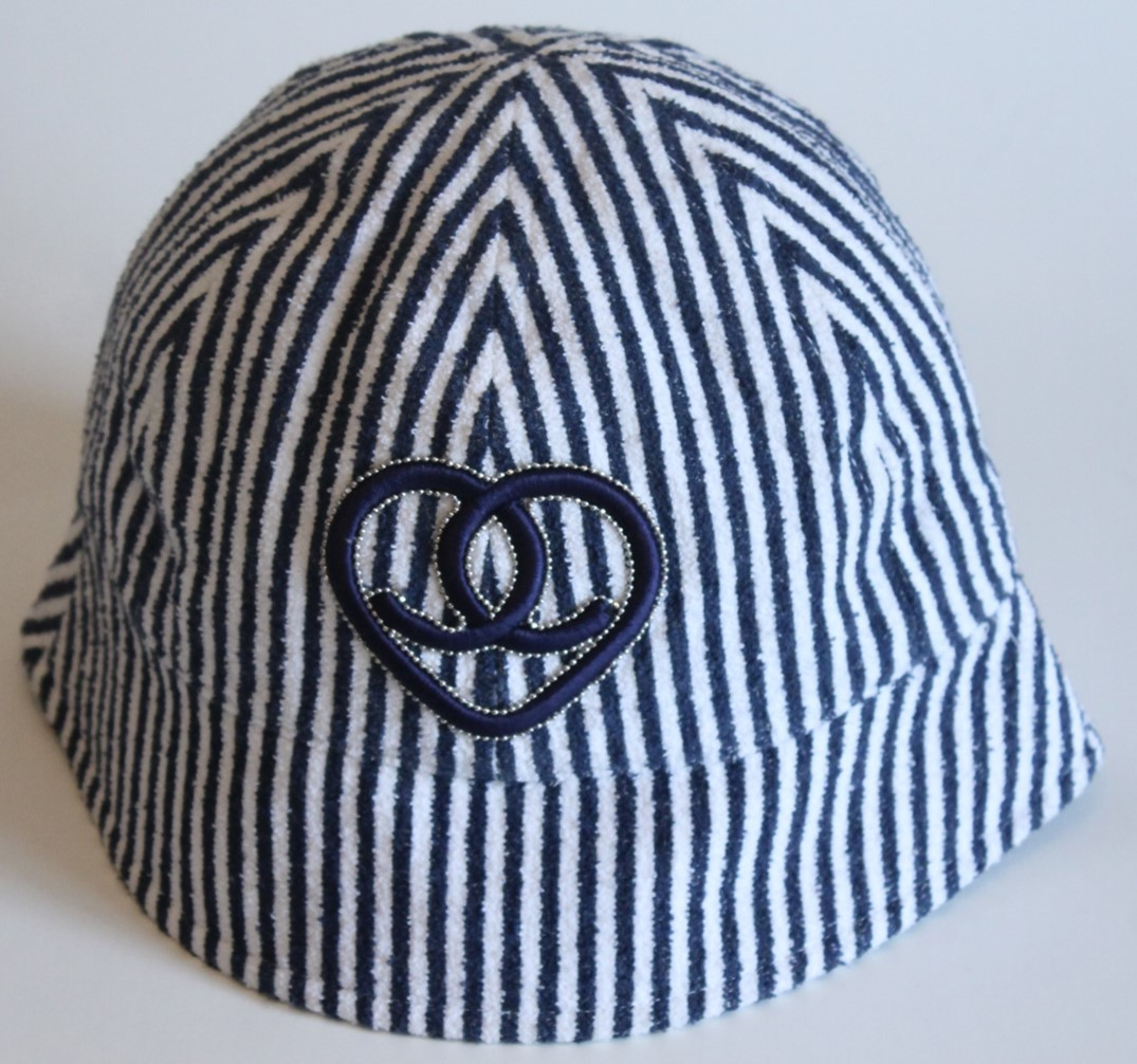 Navy White Striped Bucket Hat Size 58 Leprix