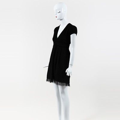 red valentino sheer dot flounce dress