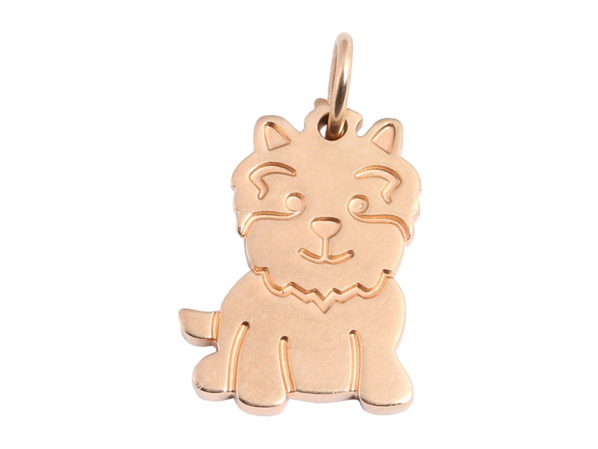 18k Rose Gold Scottie Dog Charm 
