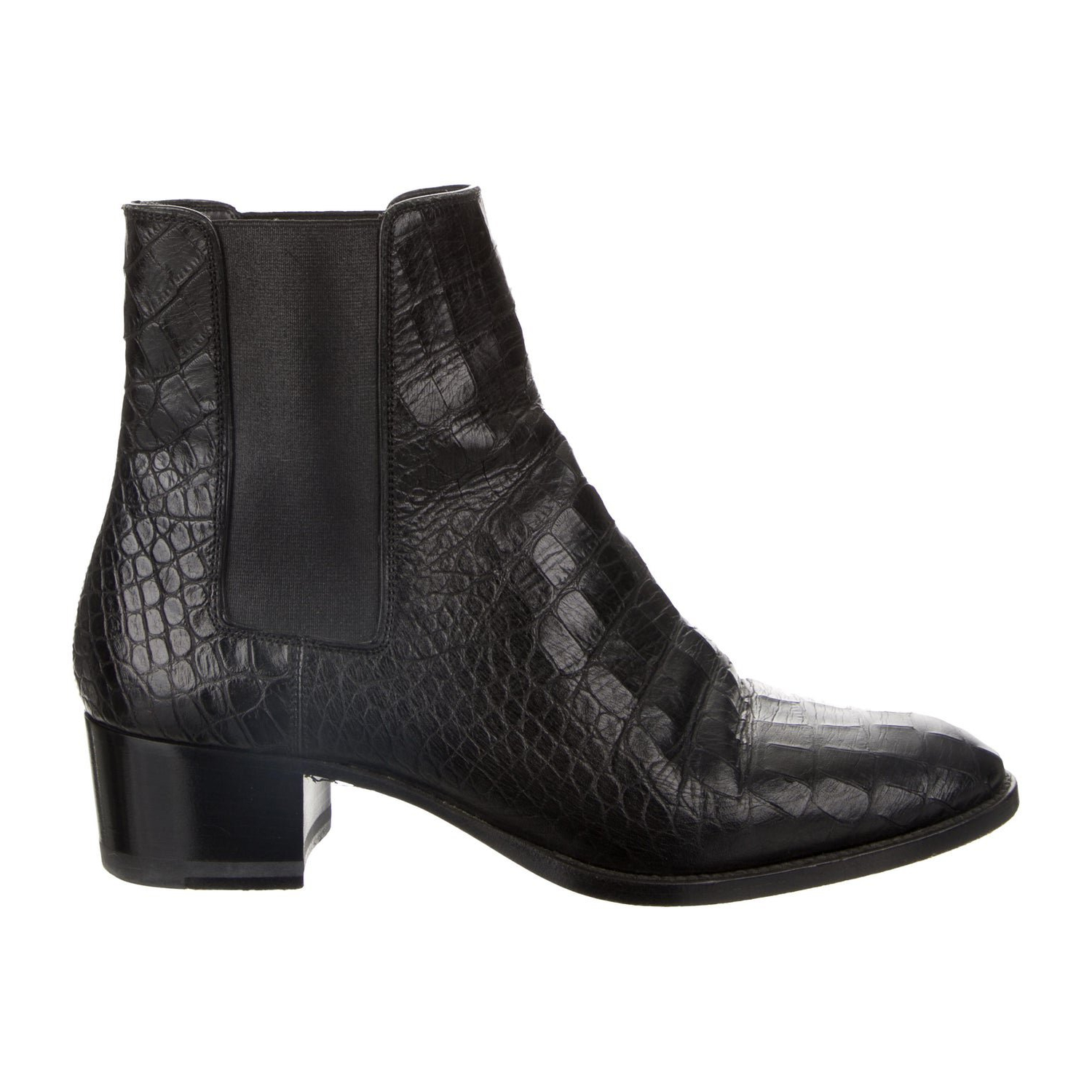 1970s black leather ankle heel boots for women with buckle size US 8 EU 38