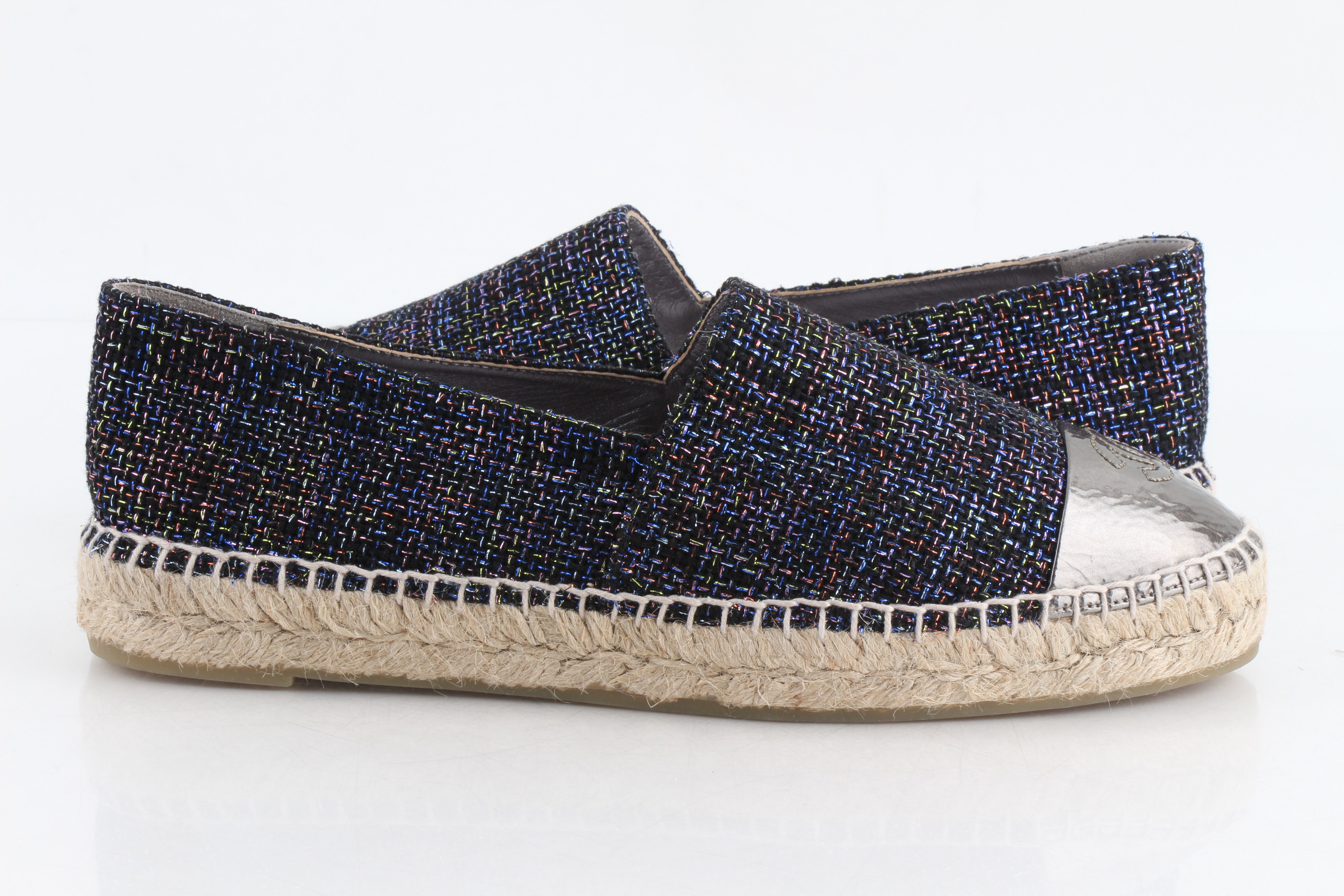 chanel metallic espadrilles