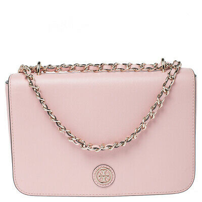 Tory Burch Pink Leather Robinson Shoulder Bag Leprix
