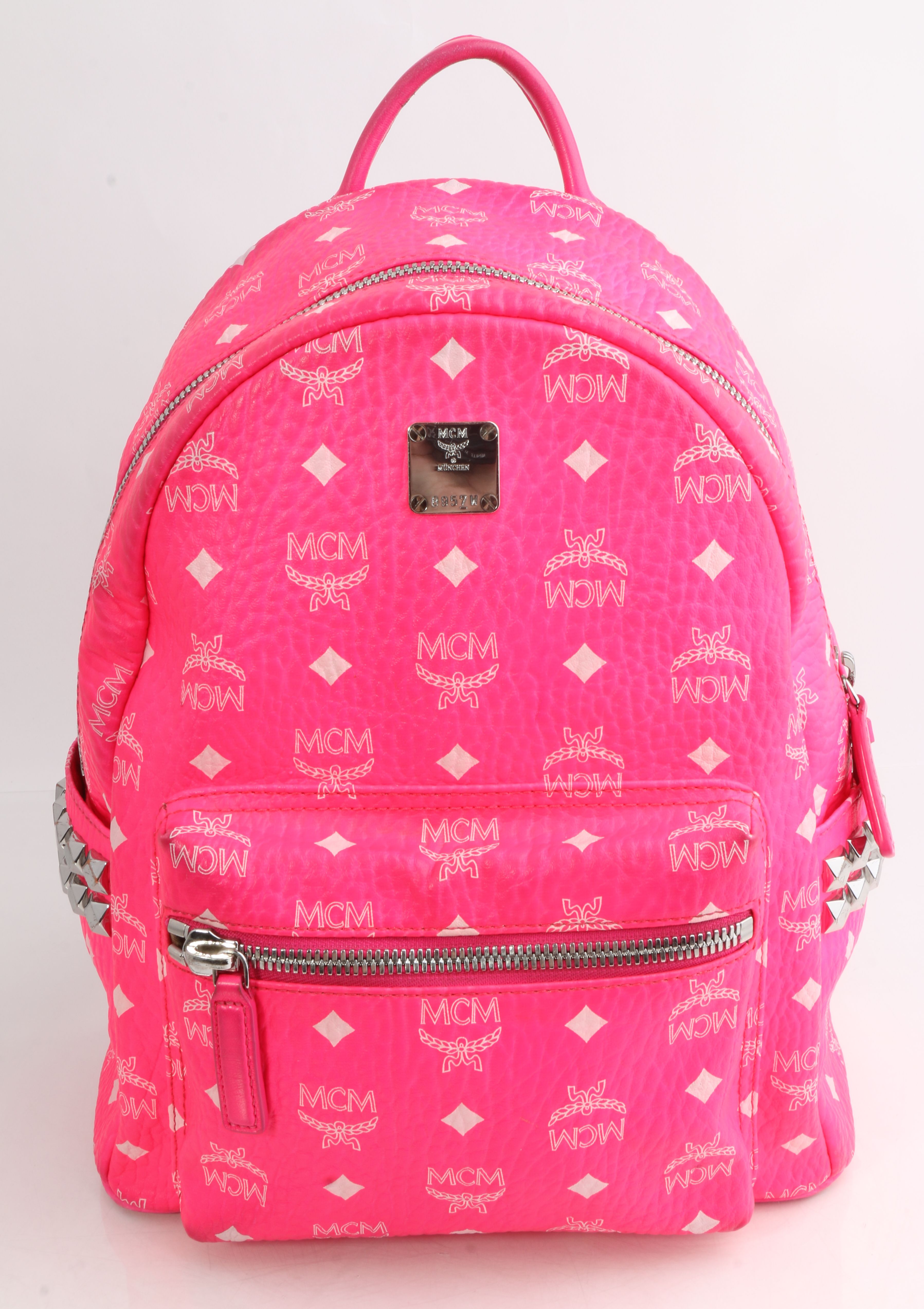 neon pink mcm backpack