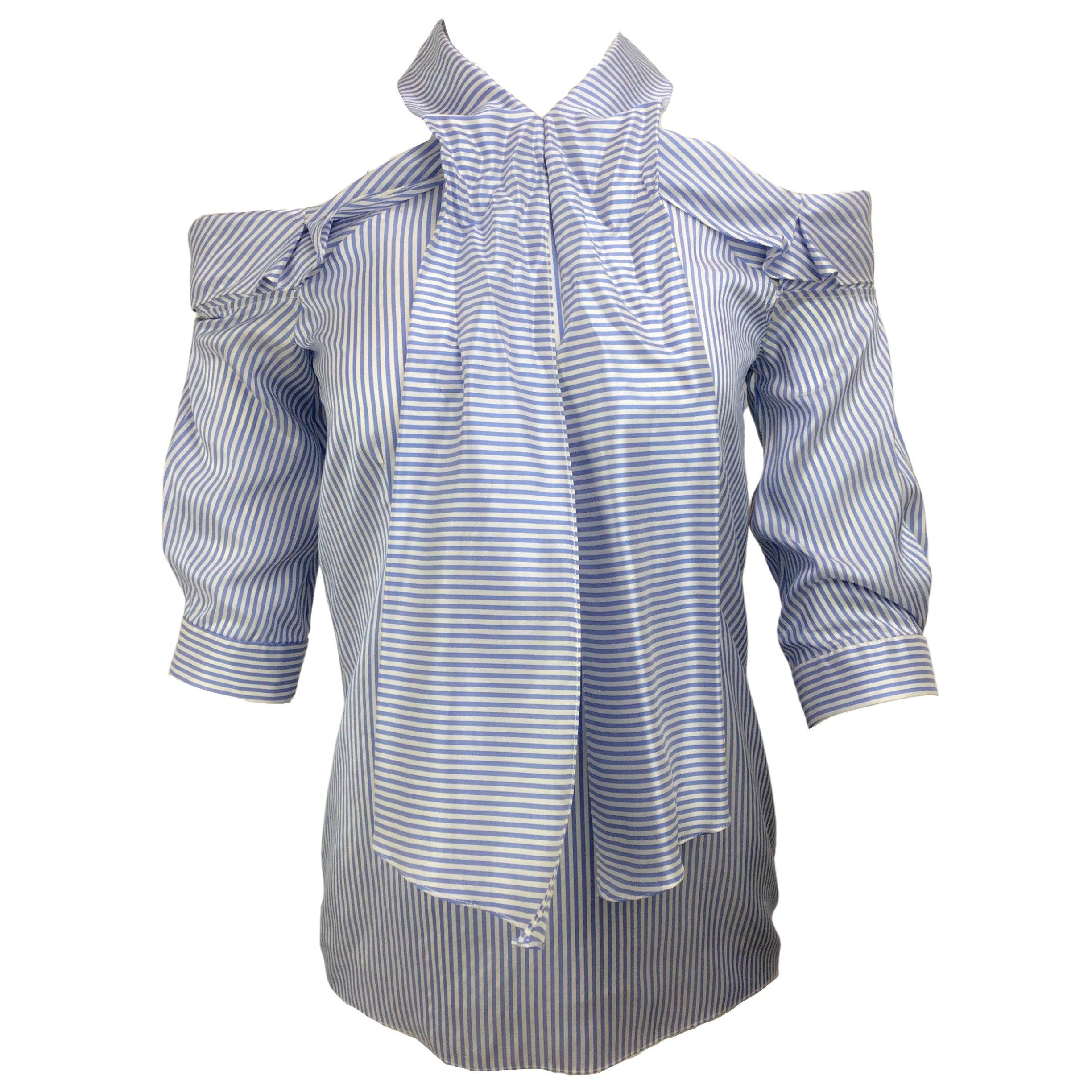 beverly stripe fil coupé peplum satin top