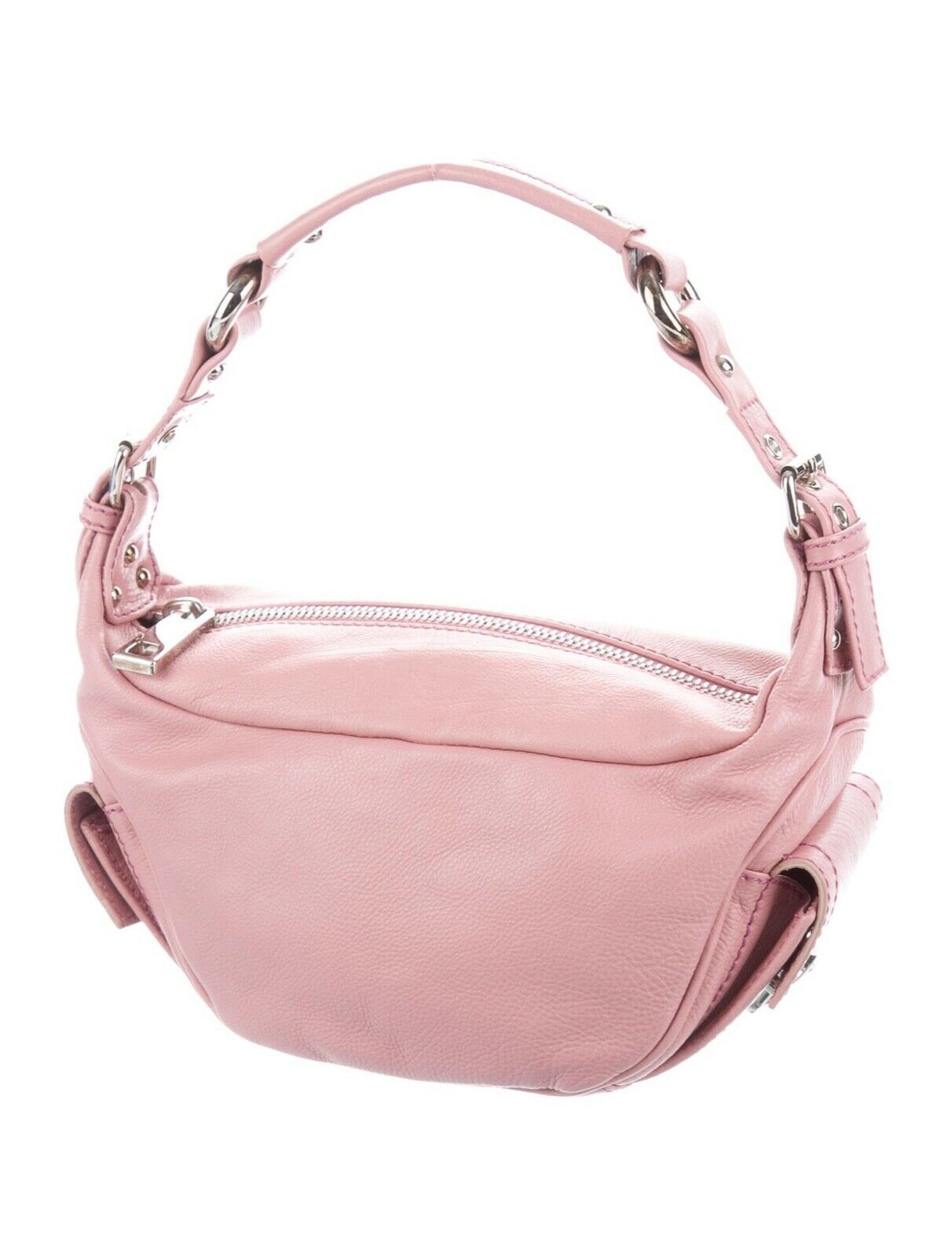 small pink leather purse
