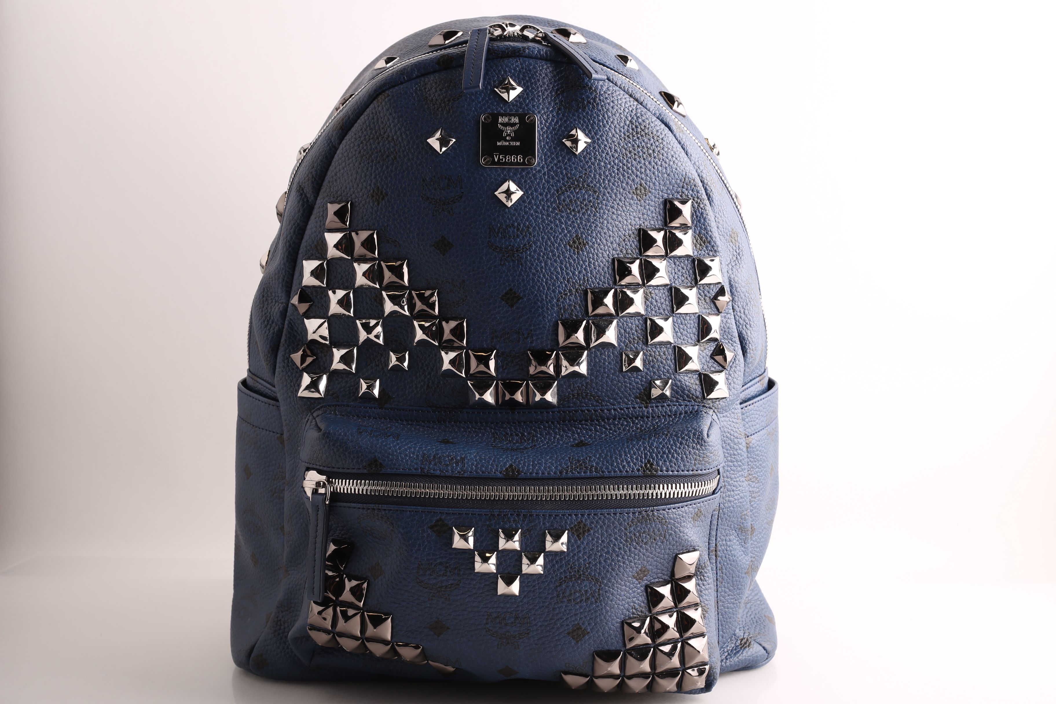 mcm stark m stud medium backpack