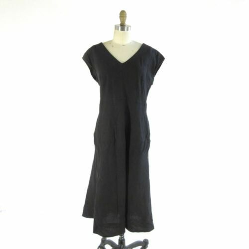 linen cap sleeve dress