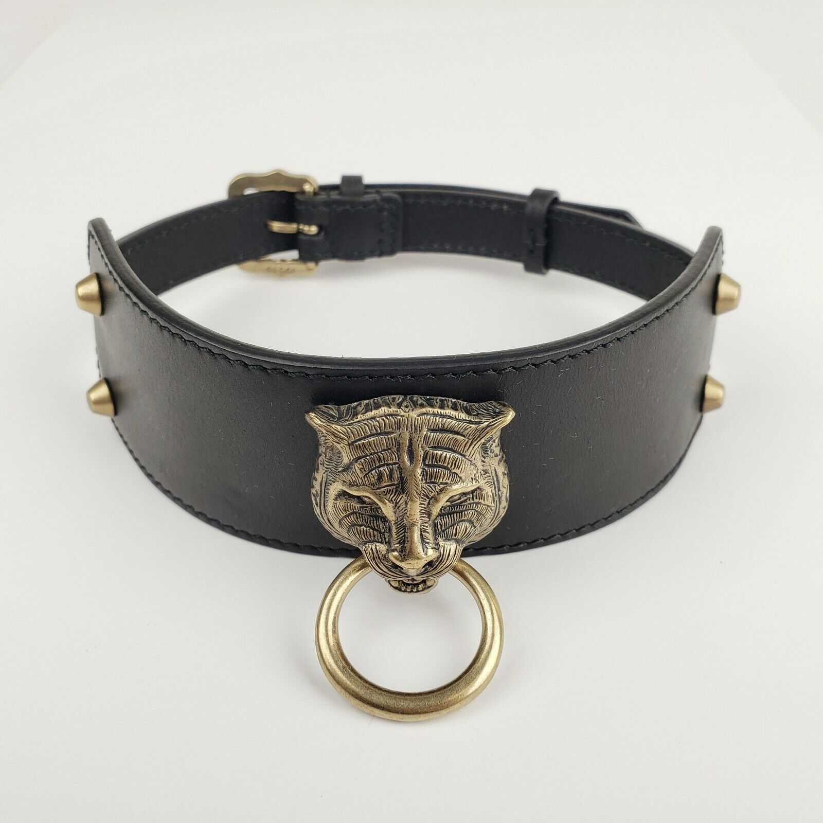 Gucci Black Leather Choker Necklace 