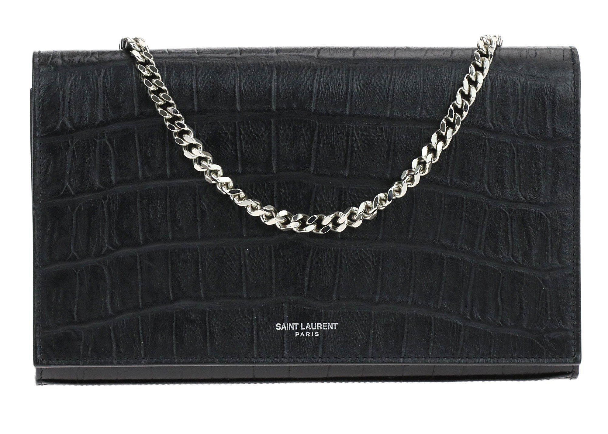 Saint Laurent Croc Embossed Wallet On 