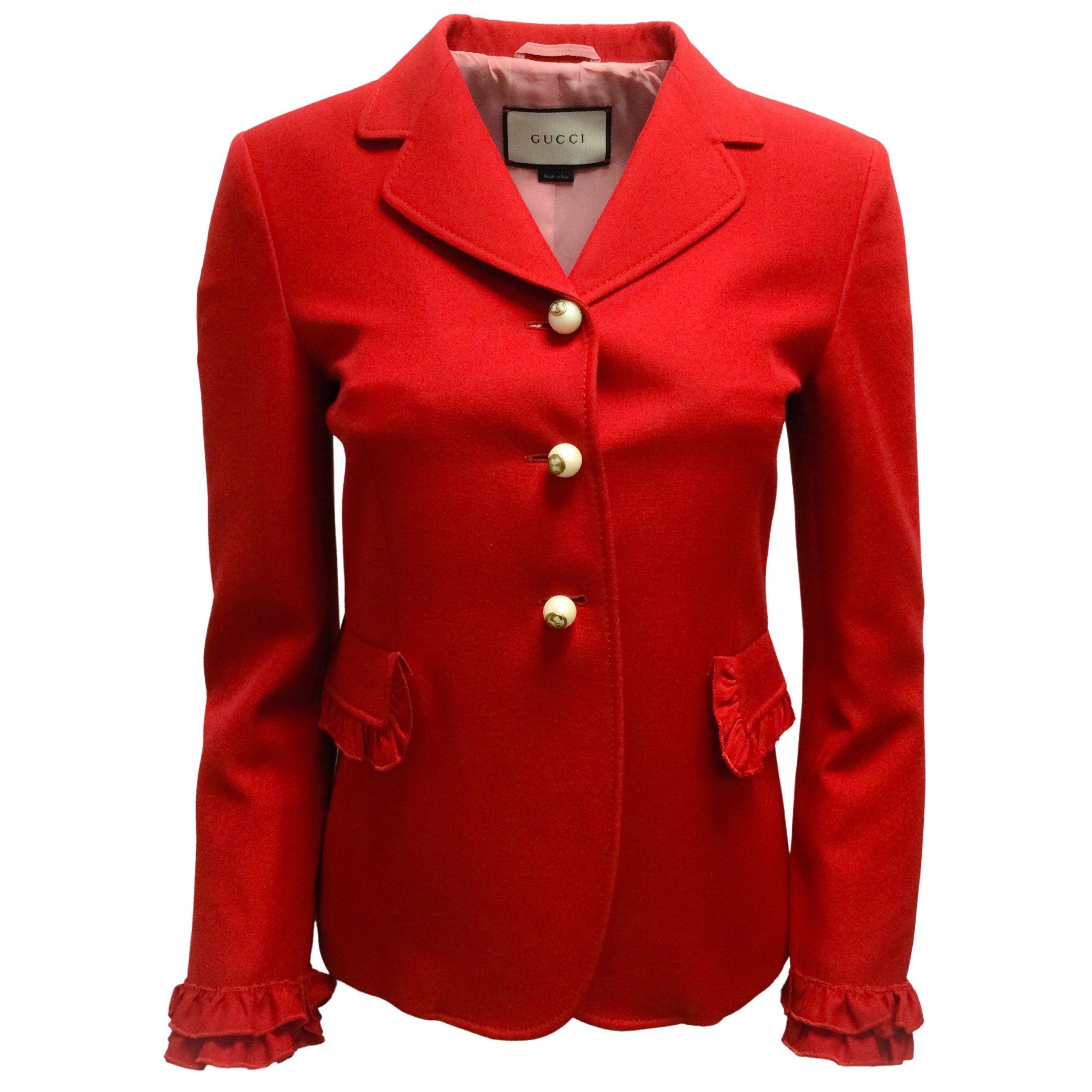 red gucci blazer