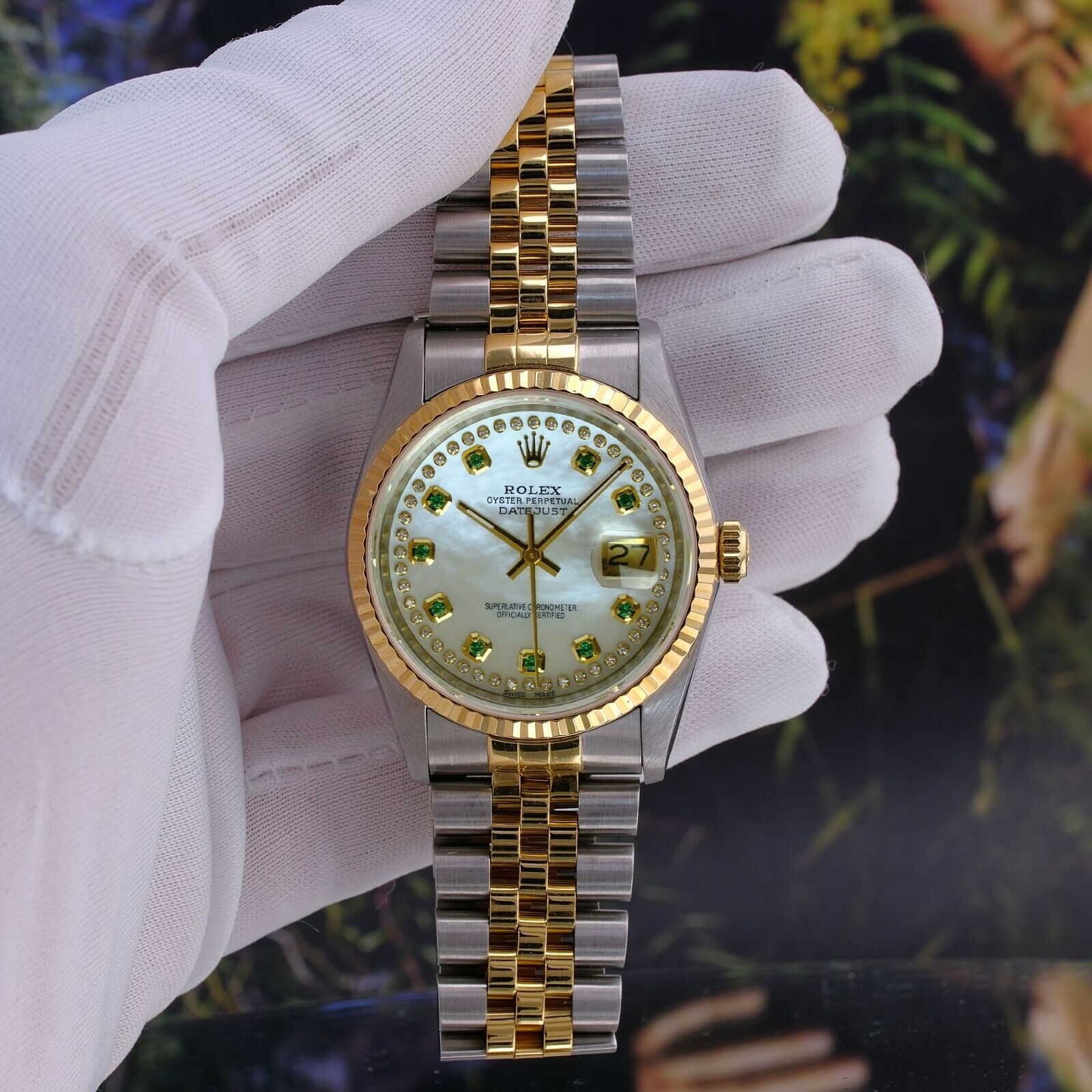 Rolex Mens Datejust Two-tone White MOP 