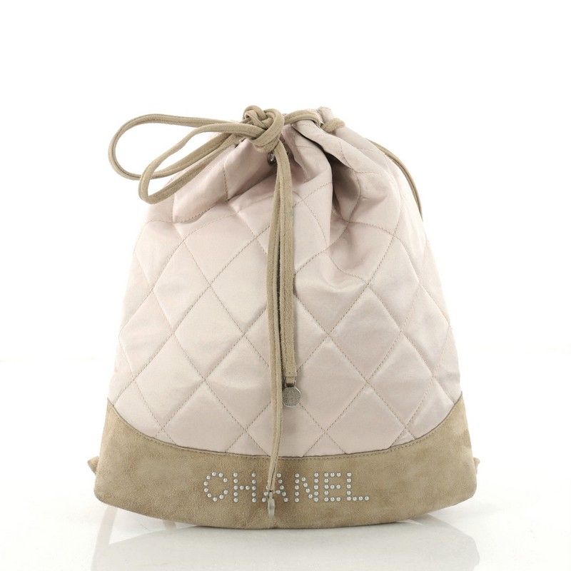 quilted drawstring backpack