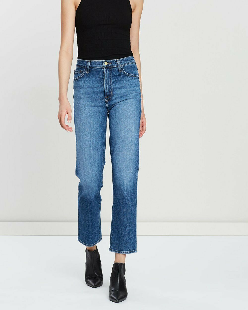 $235 J Brand High Rise Straight Leg Jules Jeans In Metropole Sz 24 | LePrix