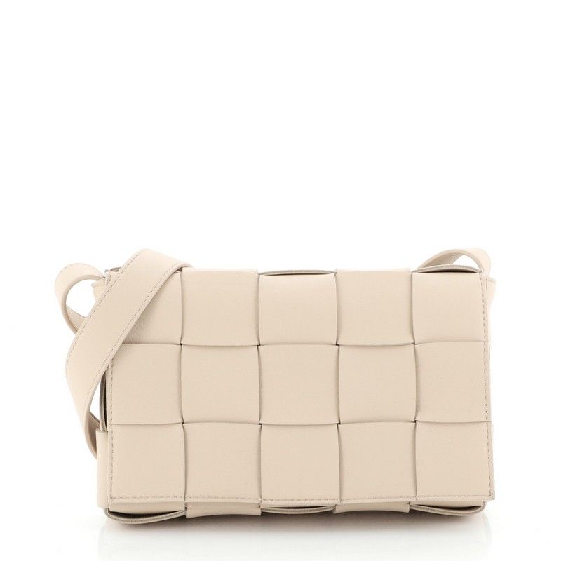 cassette intrecciato leather crossbody bag