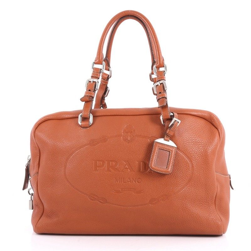 prada embossed logo handbag