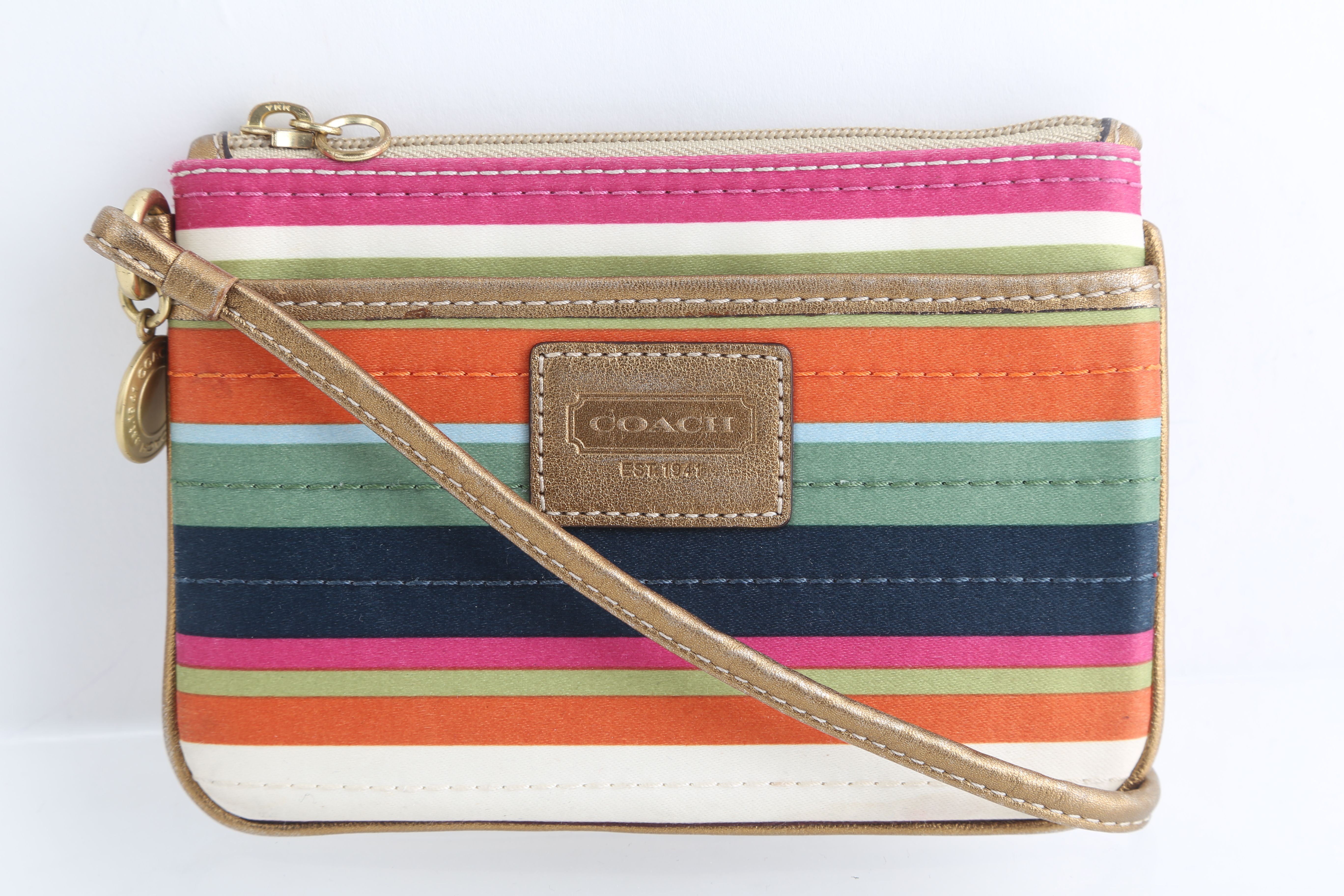 coach stripe wristlet