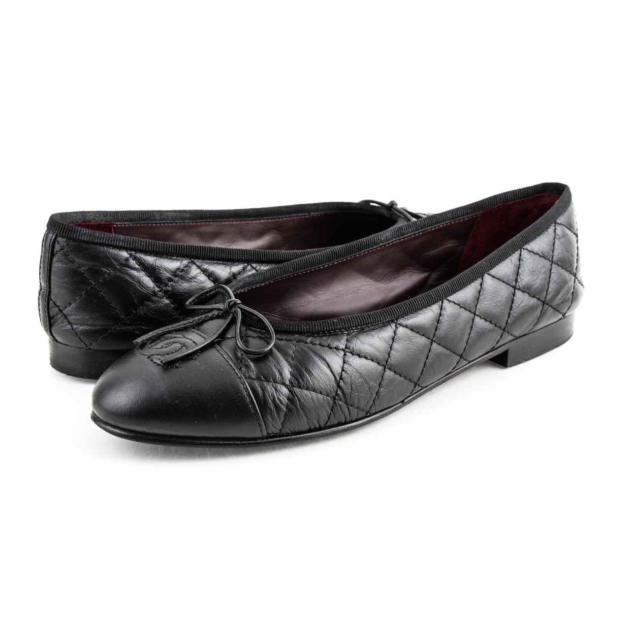 Chanel Aged Calfskin Quilted Ballerina Flats Black Us 8 5 Leprix Chanel Aged Calfskin Quilted Ballerina Flats Black Us 8 5 Leprix