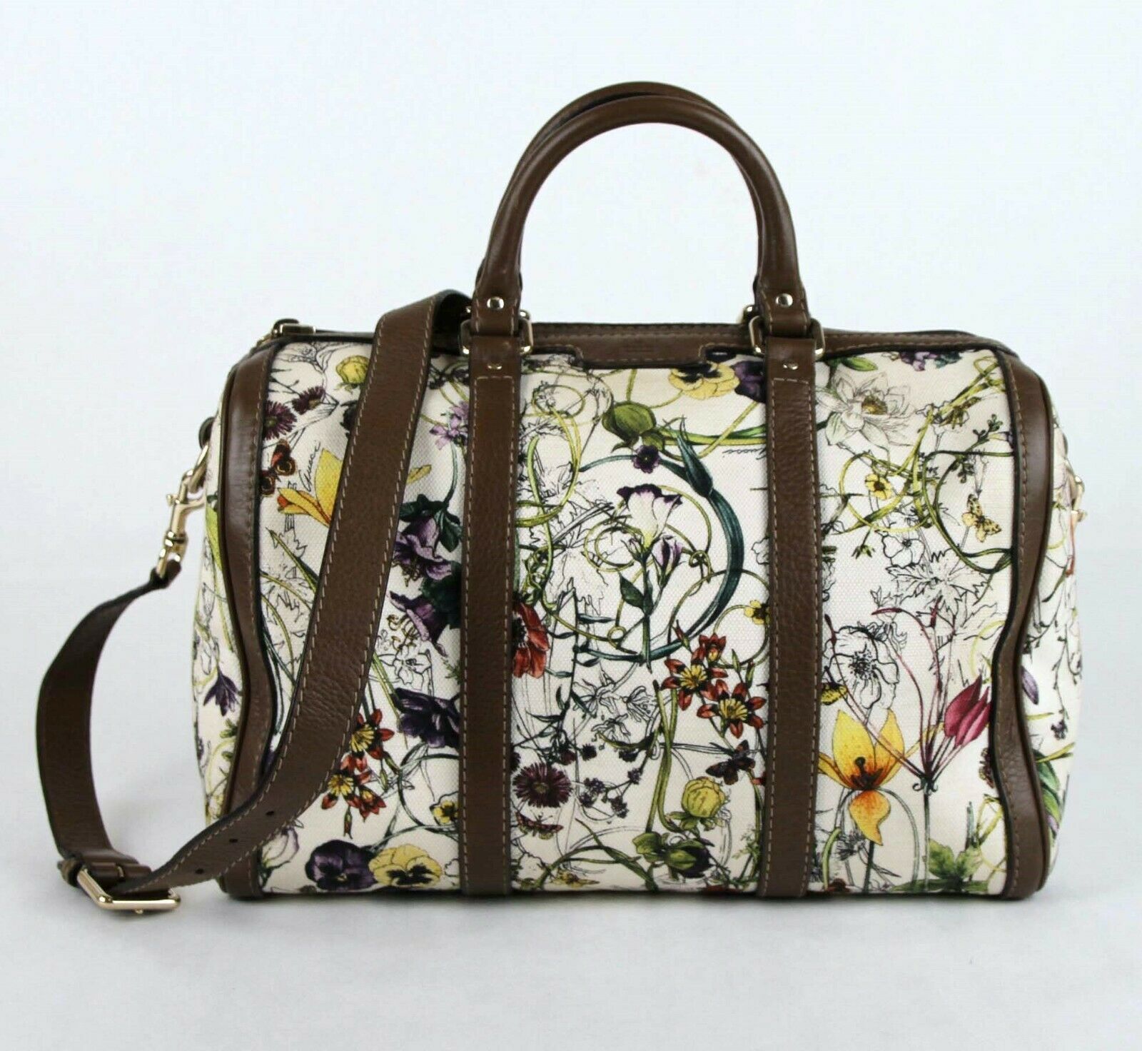 gucci floral boston bag