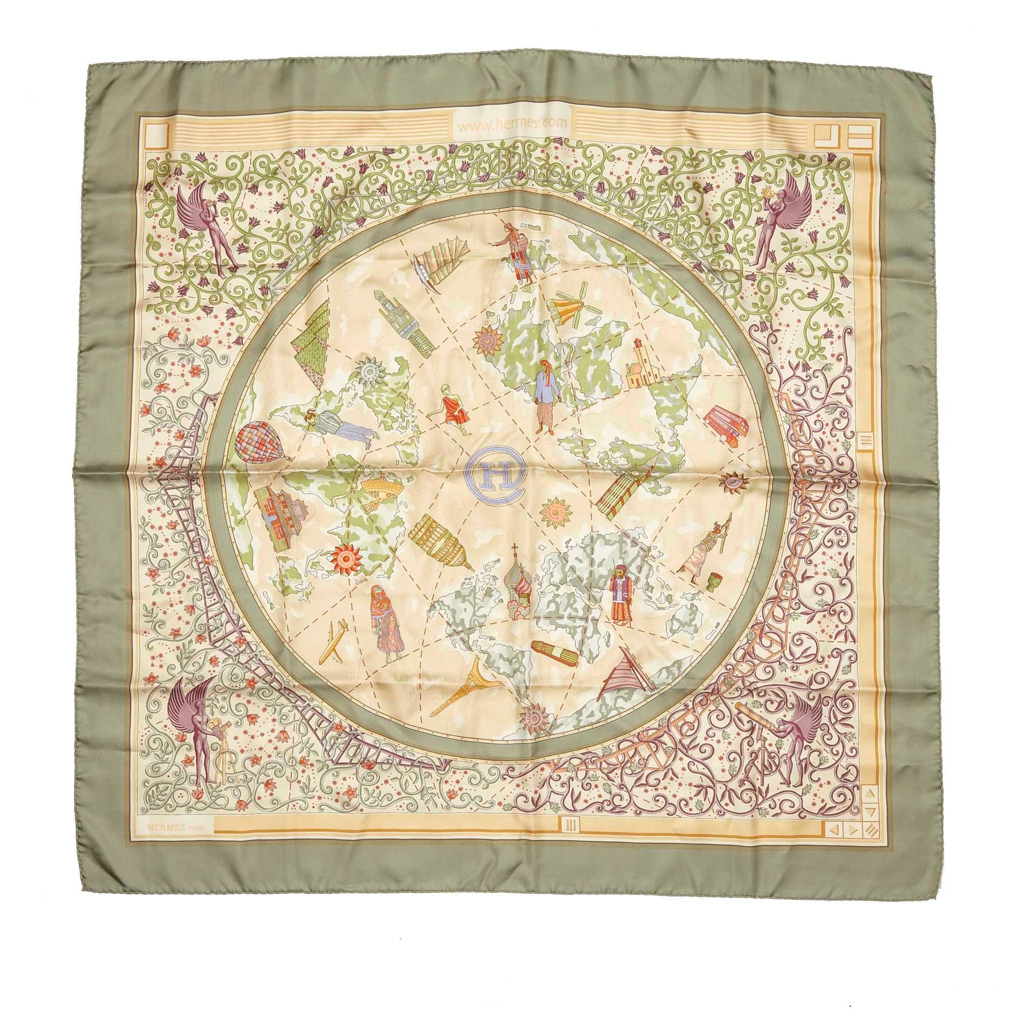 hermes green scarf