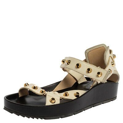 white studded platform sandals