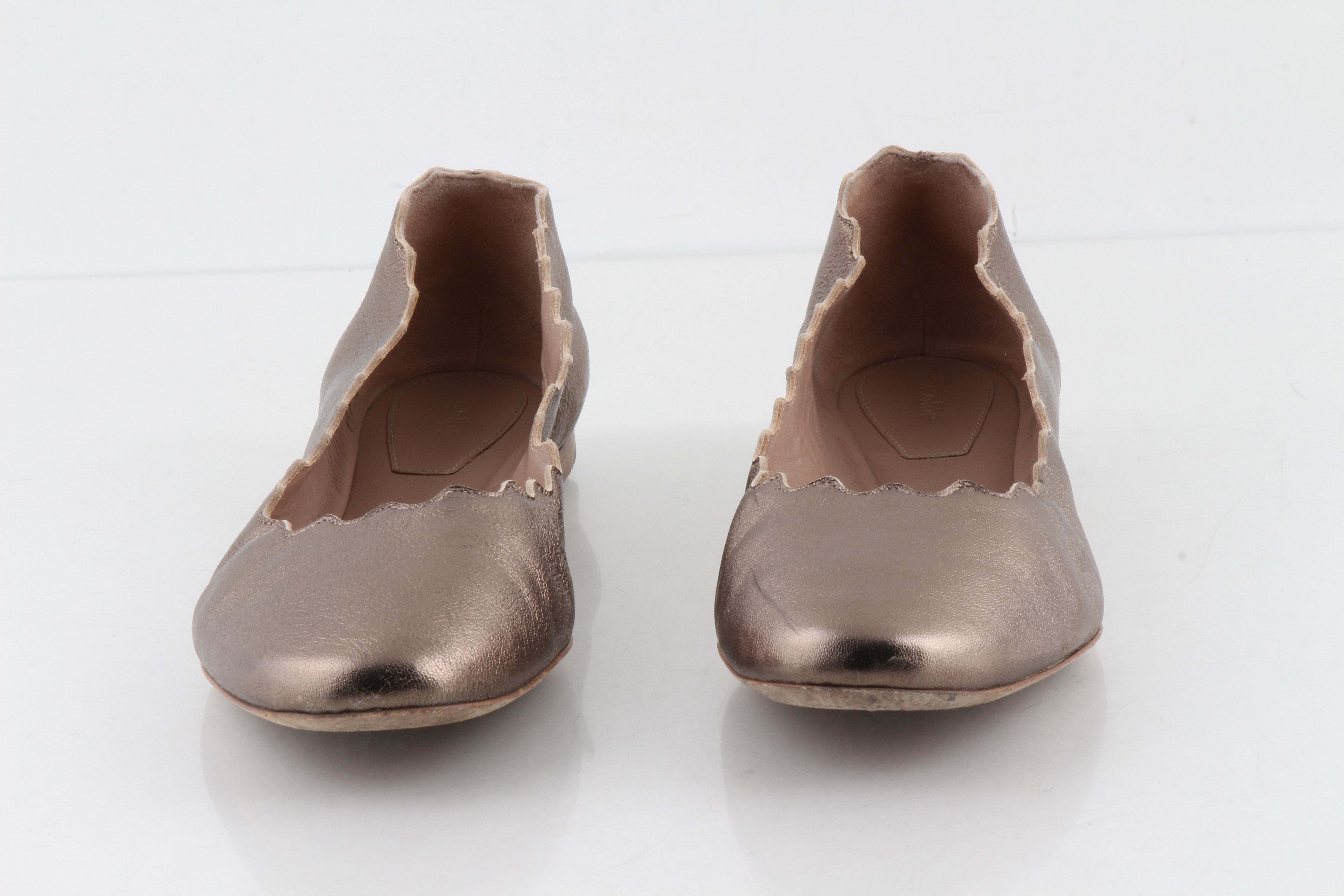 silver ballerina flats