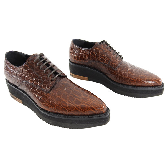 Dries Van Noten Brown Croc Embossed Platform Oxford 6 Leprix Dries Van Noten Brown Croc Embossed Platform Oxford 6 Leprix