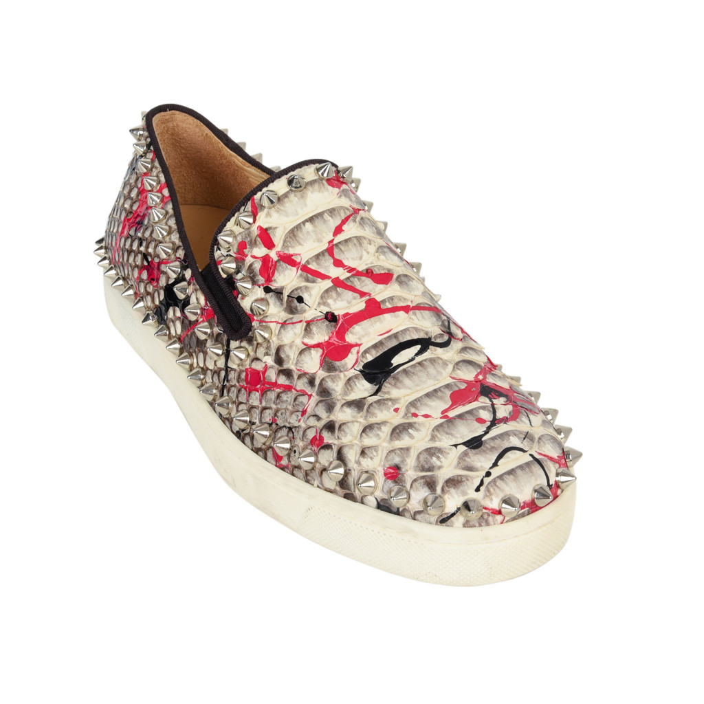 Christian Louboutin Shoe Snakeskin Graffiti Pik Boat