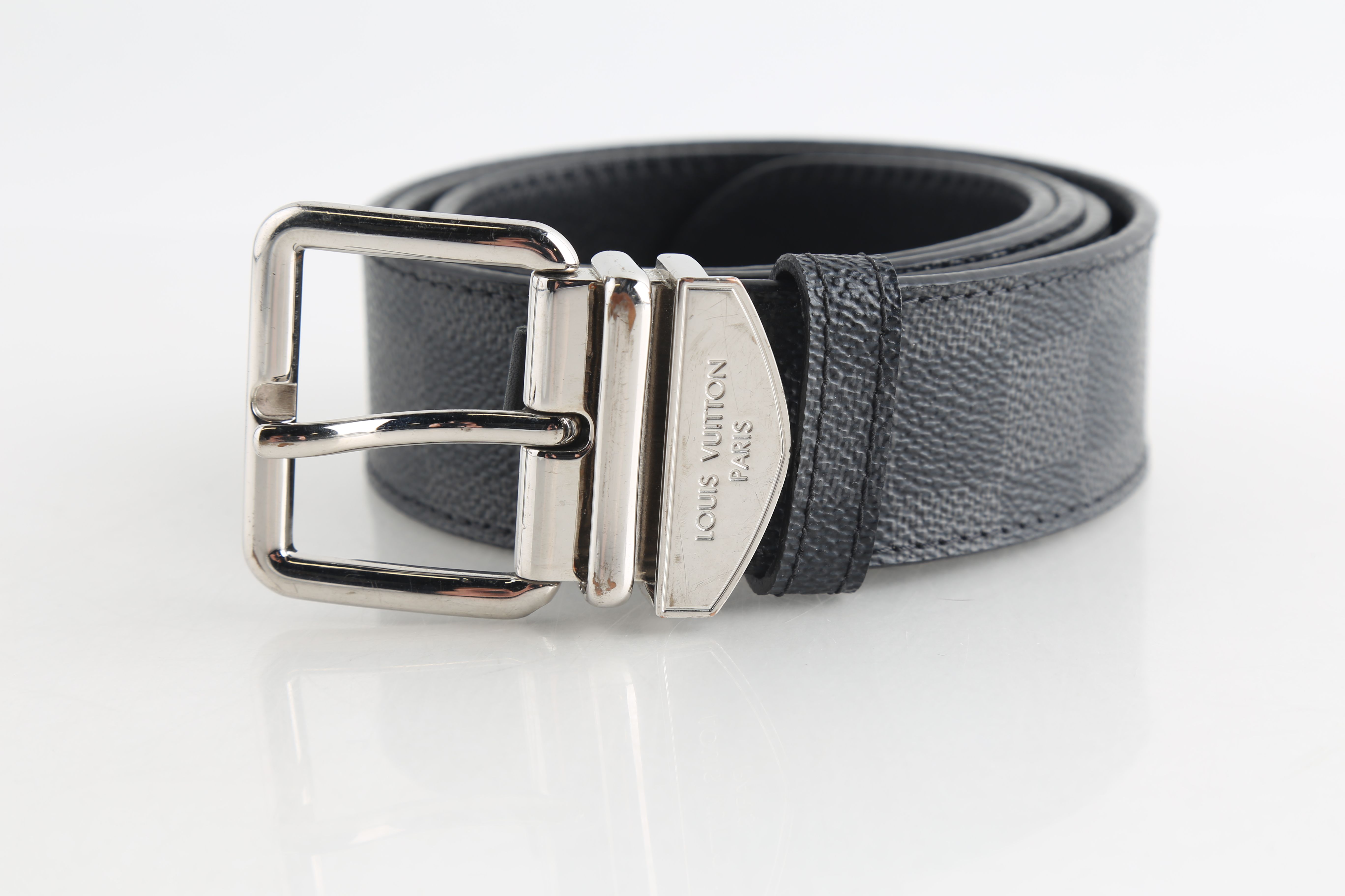 damier graphite belt