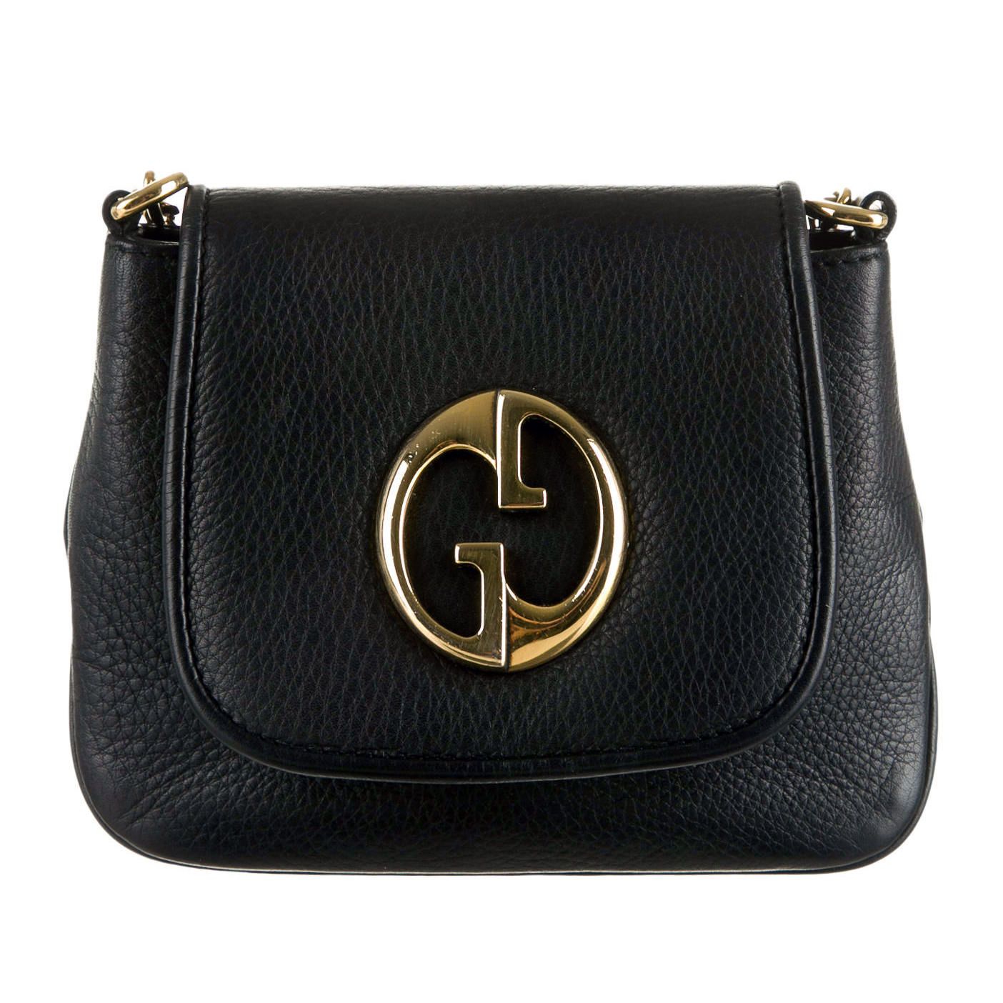 black gucci crossbody with gold chain