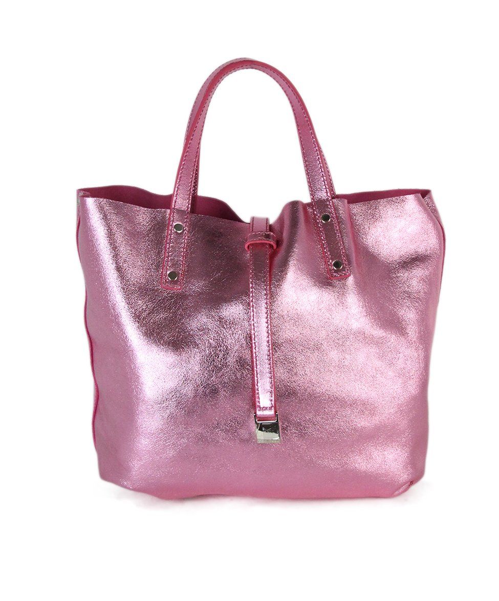 pink suede tote