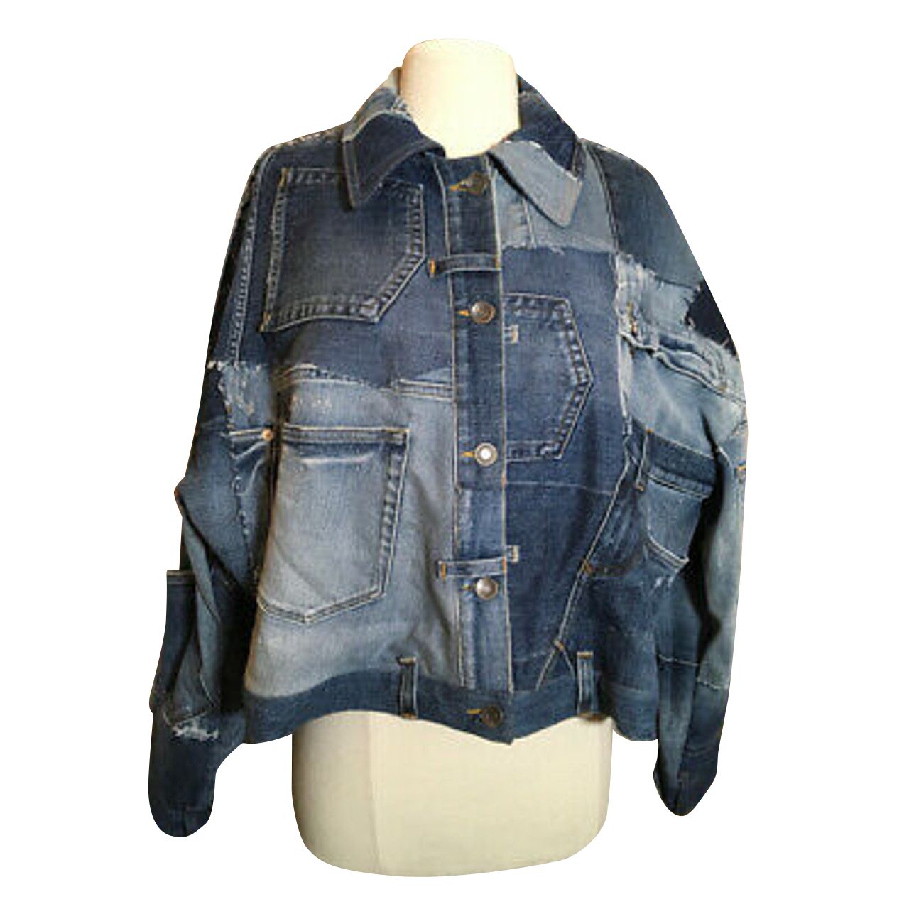 dolce & gabbana patchwork denim jacket