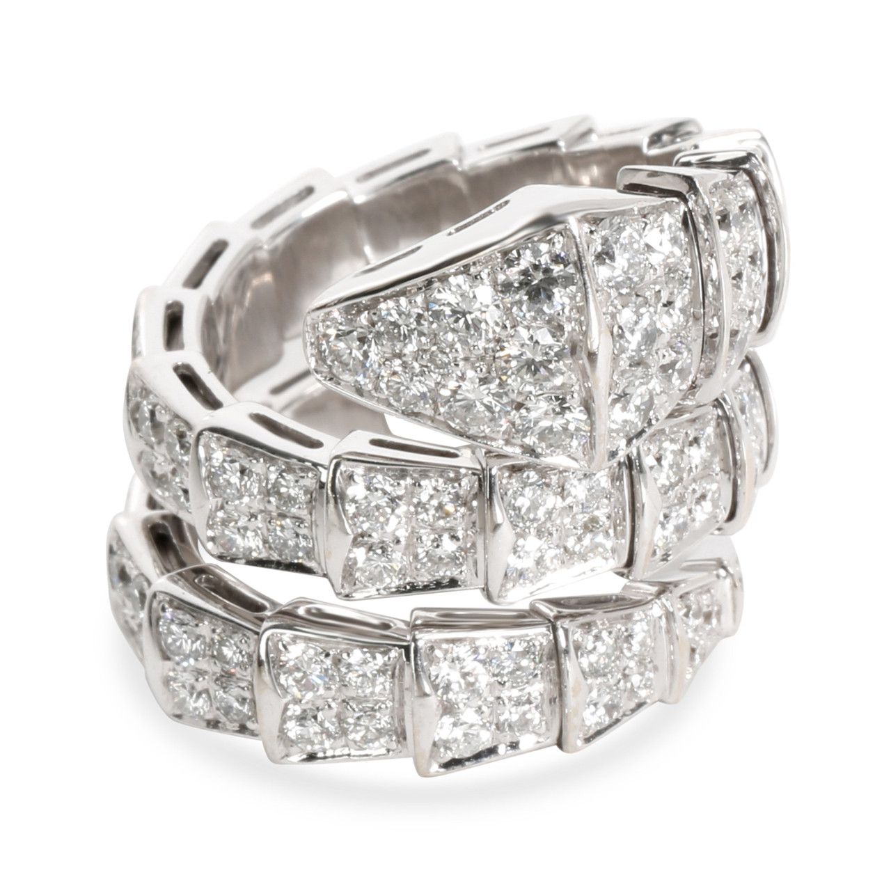 Bulgari Serpenti Diamond Ring In 18k White Gold 4 Ctw Leprix Bulgari Serpenti Diamond Ring In 18k White Gold 4 Ctw Leprix
