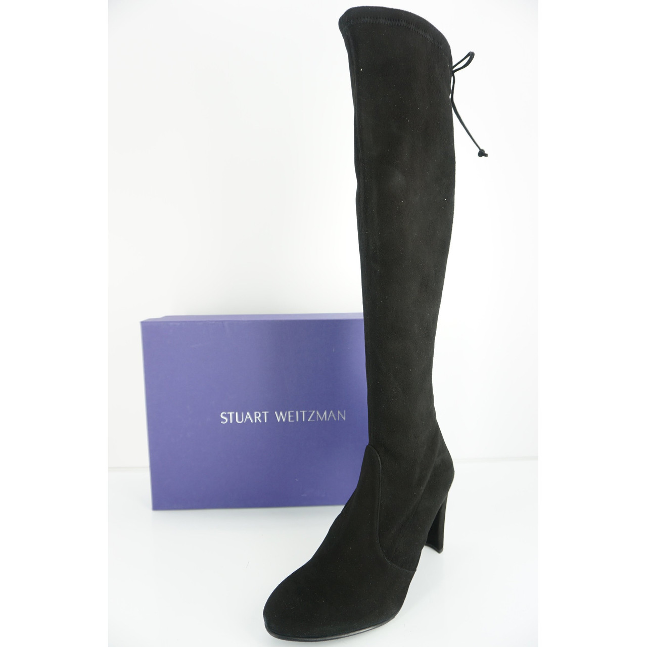 Stuart Weitzman Keenland Otk Black Suede Boots Sz 12 Nib Draw Leprix